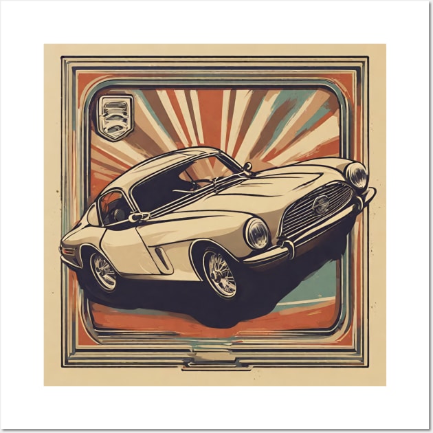 retro car vintage frame old money Wall Art by PetLolly